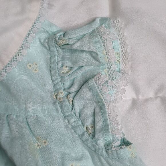 Vintage Baby Dress Blue with Eyelet Design - Picture 5 of 8